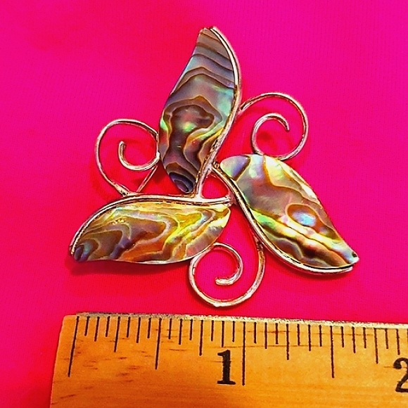 Vintage Sterling Siver & Abalone Brooch/Necklace - Picture 5 of 8